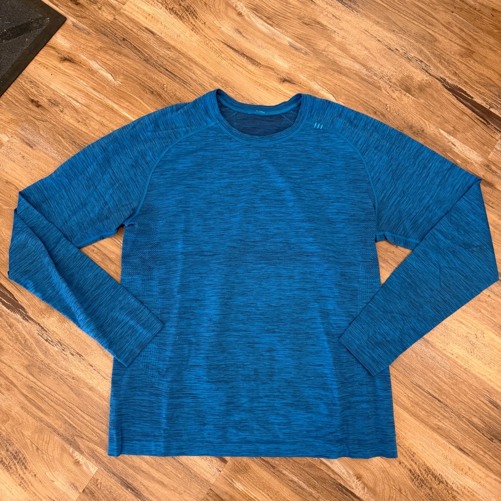 Mens lululemon athletica metal vent tech performance long sleeve shirt sz L blue